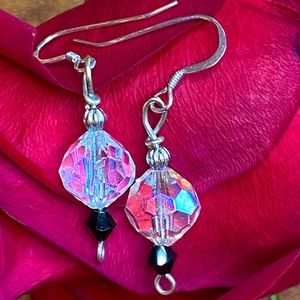 VINTAGE  Crystals 1950’s Crystal Earrings B&W
Handmade by Shanstone Jewelry!!